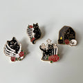 🖤 Gothic Cat Pin Set