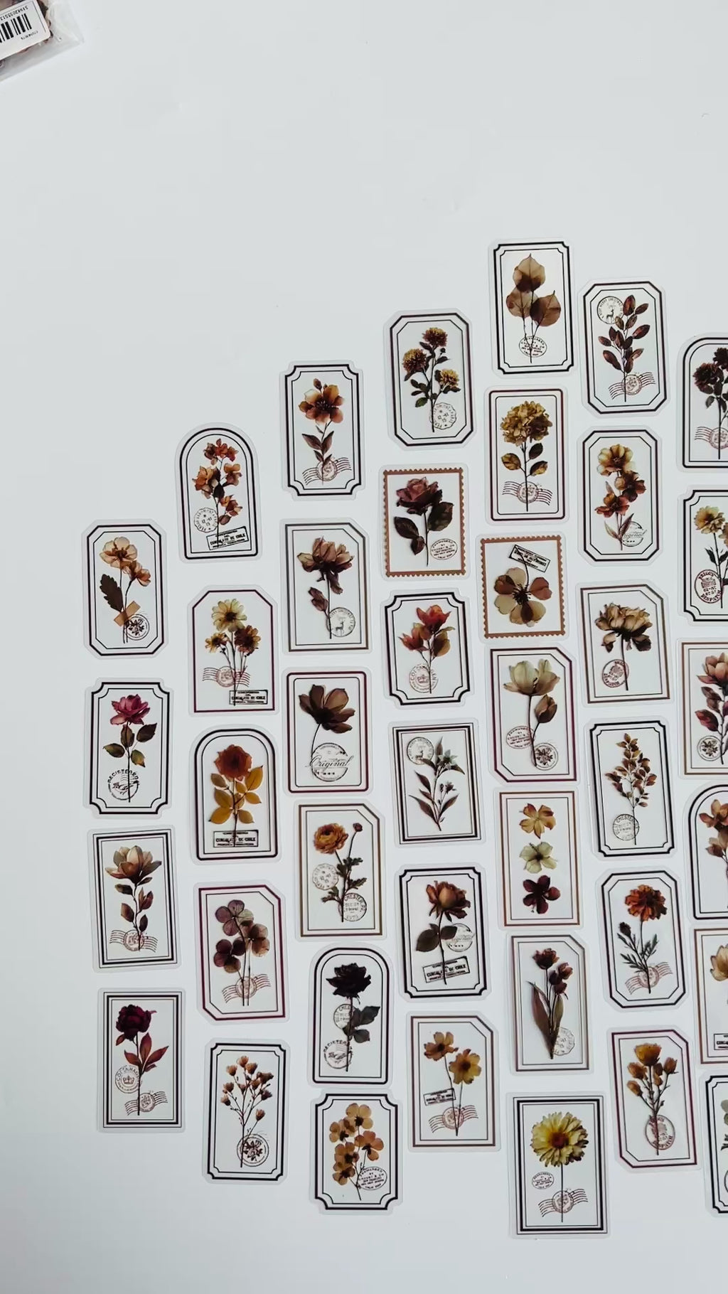 🌿 Vintage Botanical Flower Sticker Set