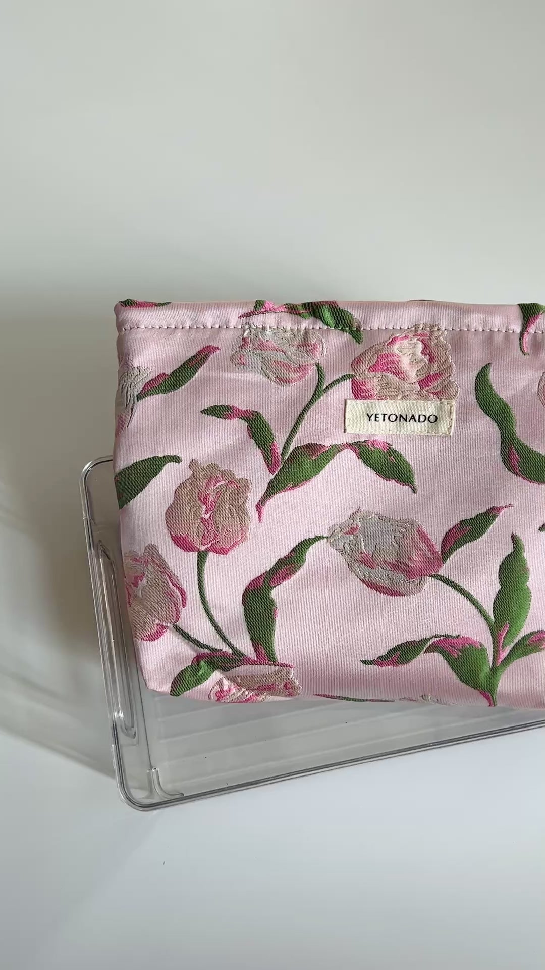 🌷 Soft Tulip Floral Cosmetic Bag