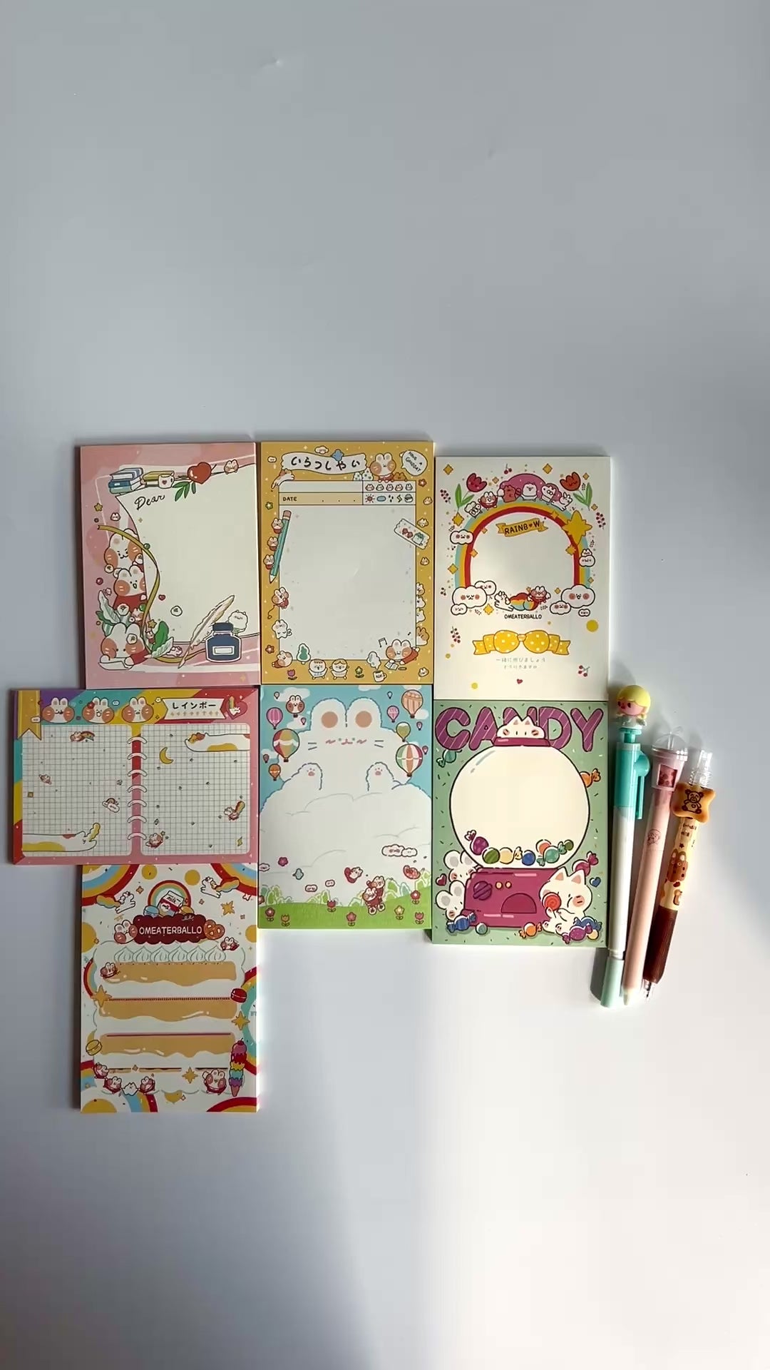 🌈 Rainbow Bunny Big Memo Set - 17