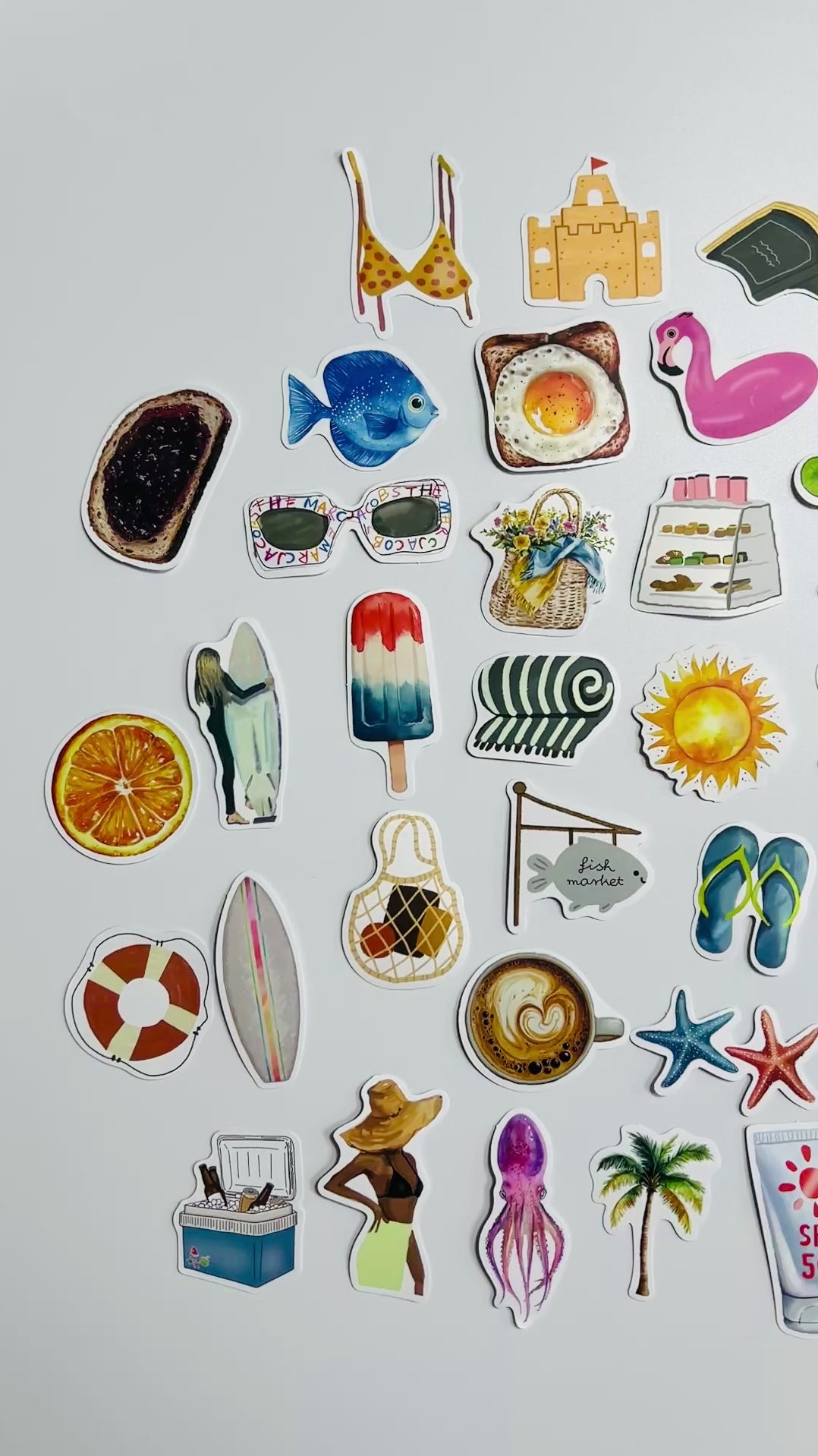 🌊 Sunshine Seaside Sticker Set