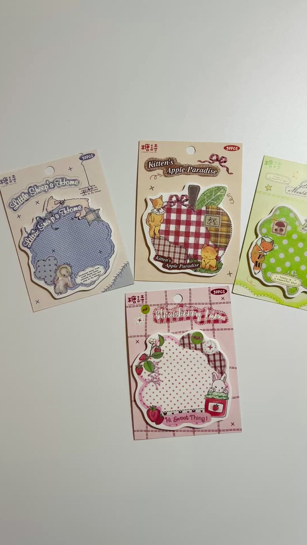 🍓 Cute Cottage Animal Sticky Notes