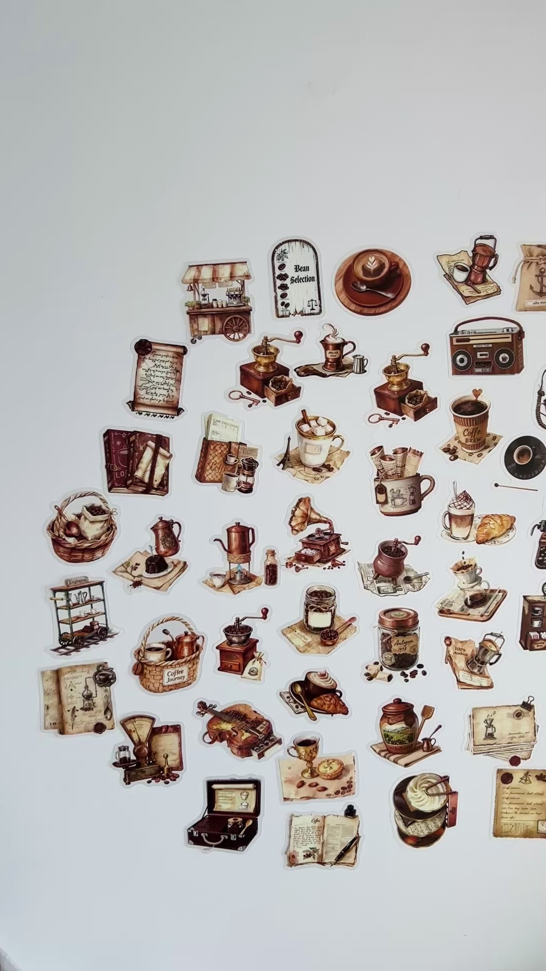☕ Vintage Coffee Journal Stickers