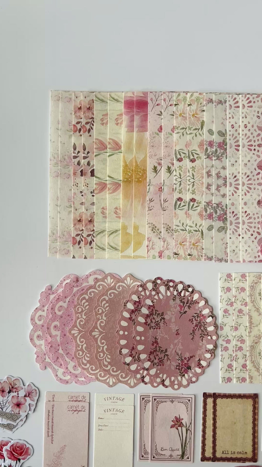 🌸 Vintage Rose Lace Journal Kit (100 pcs)