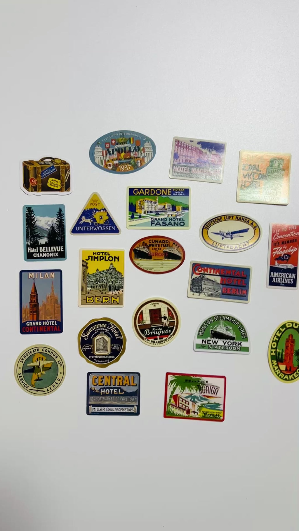 ✈️ Vintage Travel Label Sticker Set