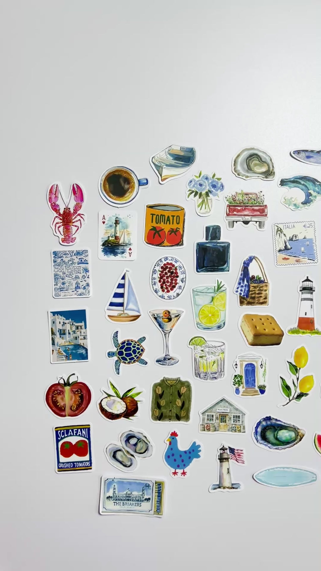 🌊 Coastal Blue Market Sticker Set