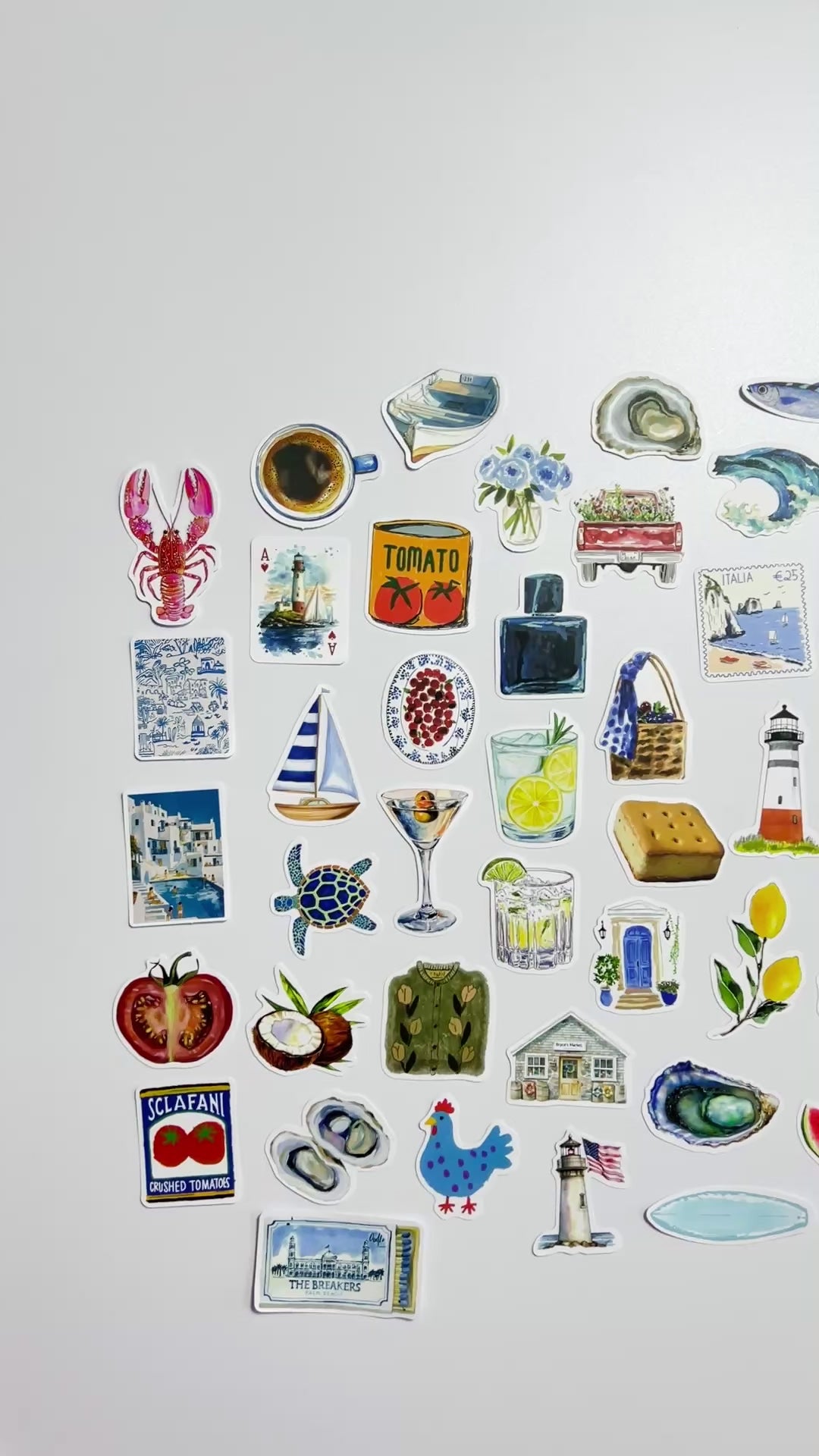 🌊 Coastal Blue Market Sticker Set