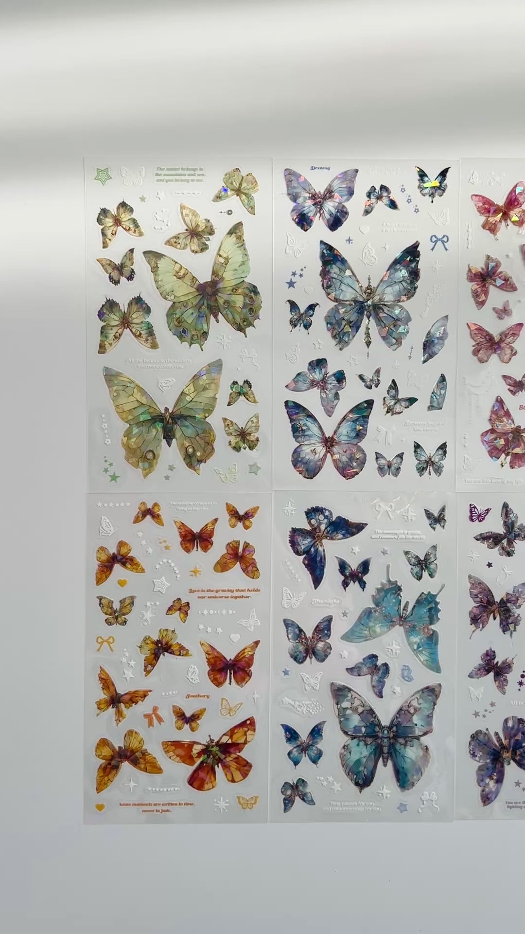 ✨ Dreamy Prism Butterfly Sticker Set