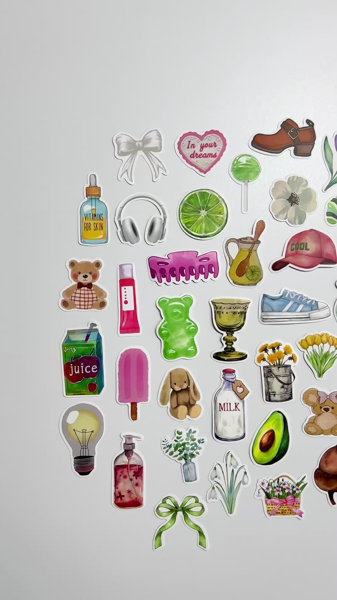 🍏 Green Girl Aesthetic Sticker Set