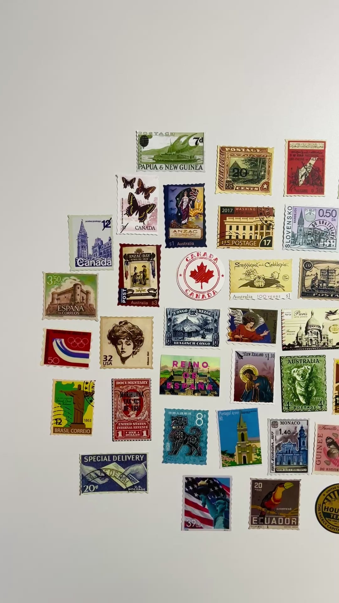 📮 Vintage World Postage Stamp Stickers