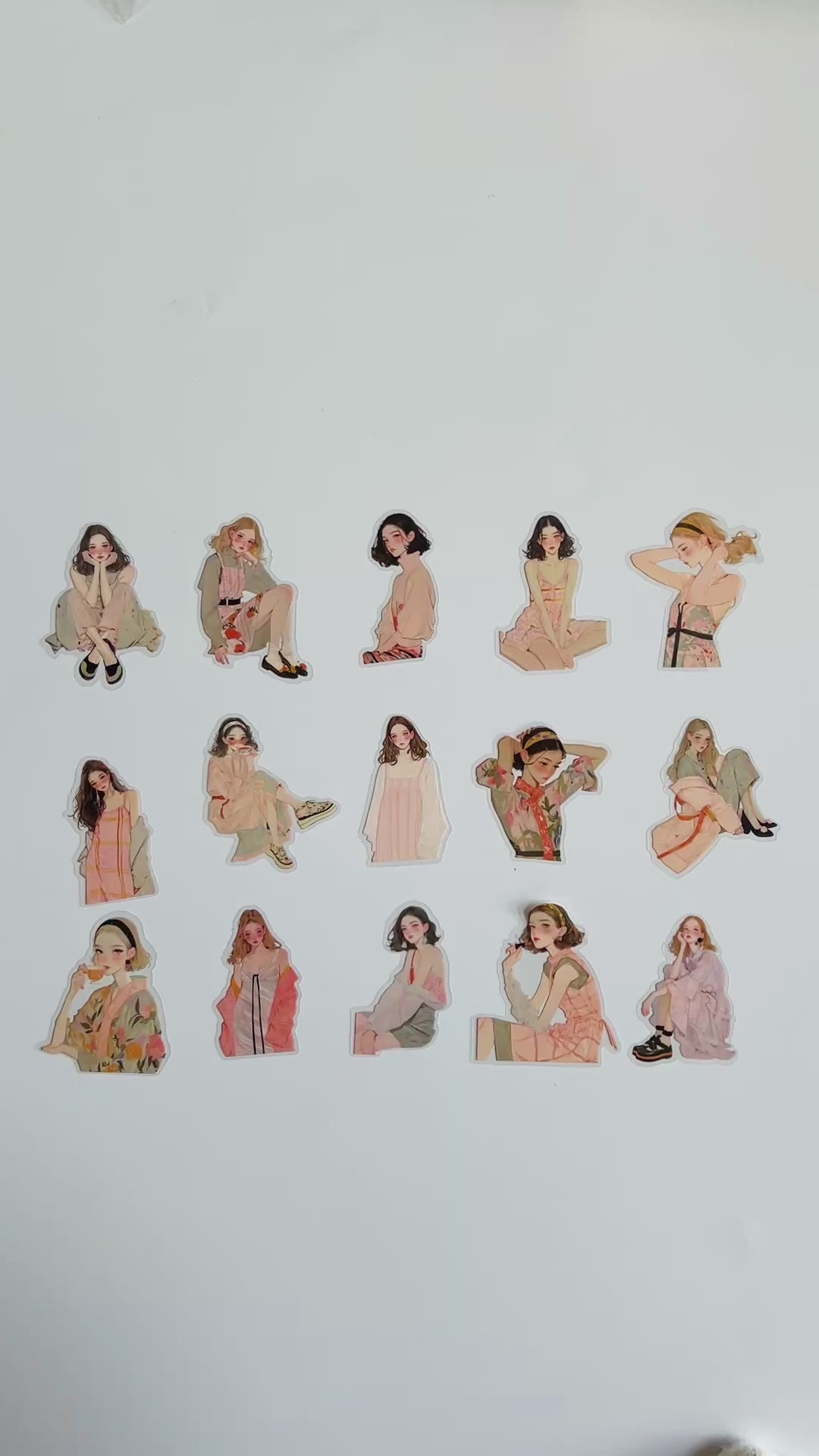 🌸 Pink Aesthetic Girl Sticker Set