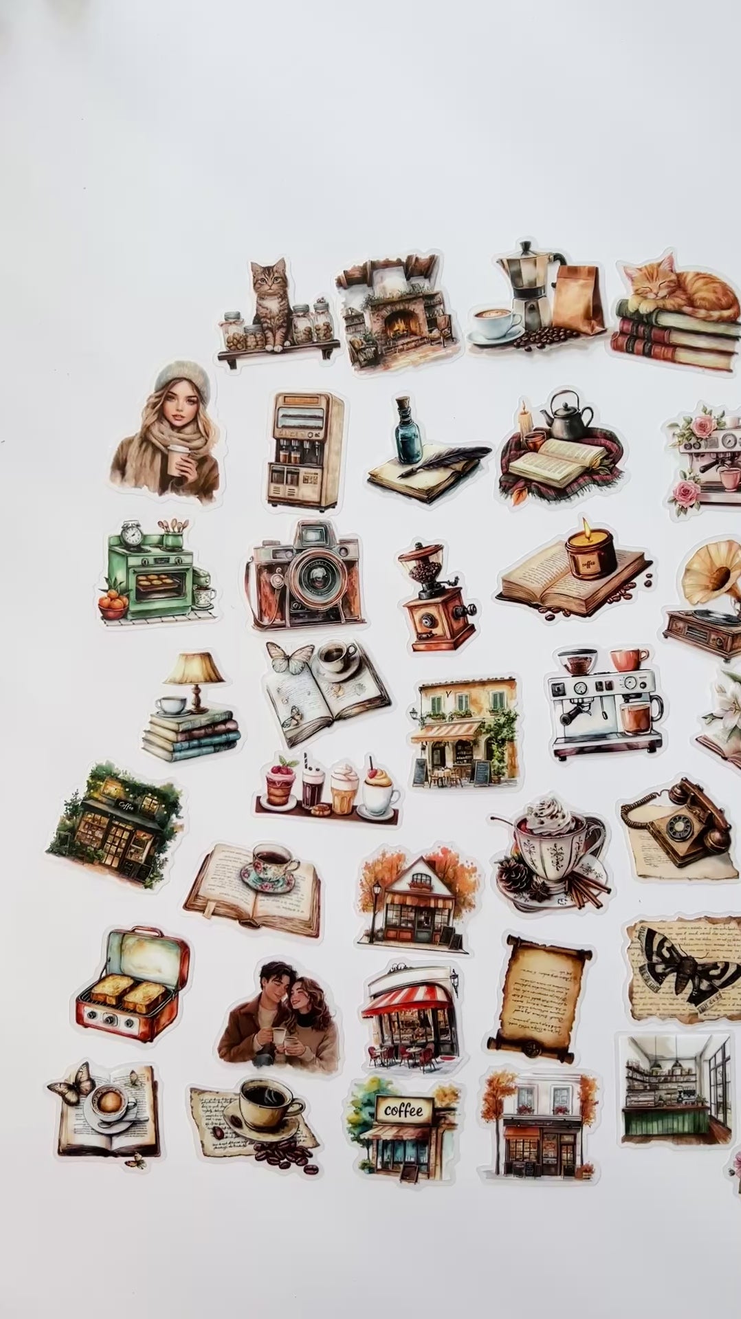 ☕ Cozy Café & Bookshop Stickers