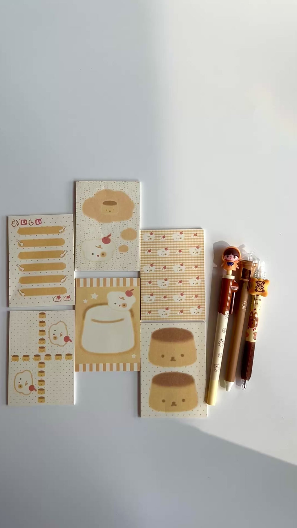 🍮 Caramel Pudding Memo Set - 15